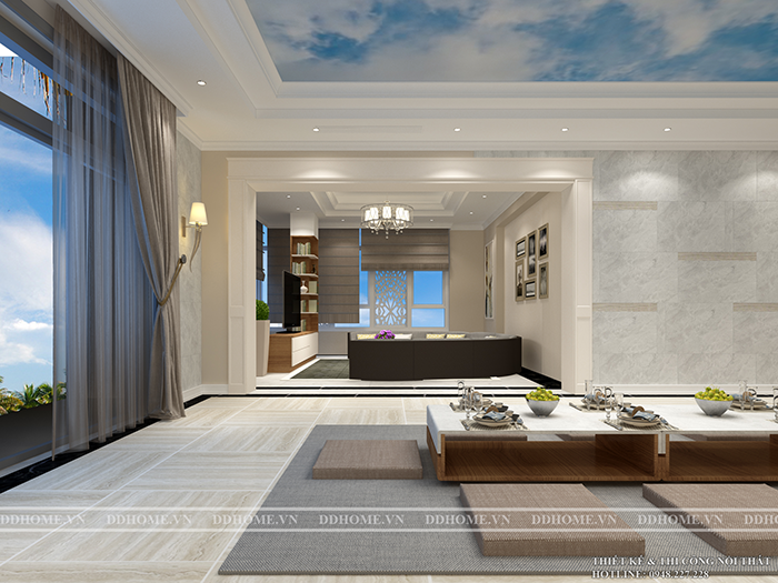 THIẾT KẾ NỘI THẤT KHÔNG GIAN LẦU 2 VILLA THỦ ĐỨC  4