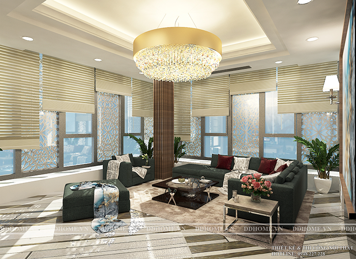 THIẾT KẾ SẢNH PHÒNG KHÁCH TẦNG 1 VILLA THỦ ĐỨC  3