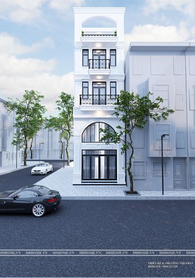 THIẾT KẾ KIẾN TRÚC NHÀ PHỐ BÁN CỔ ĐIỂN - QUẬN 2